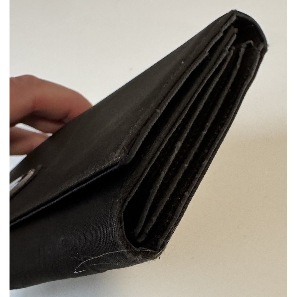 Prada Nylon Black Wallet Made In Italy Authentic 7.25"x 4.5" - Picture 3 of 16